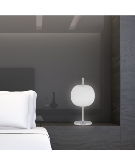 Lampada cromata luce orientabile da parete per comodino camera da letto  moderna - 35E0